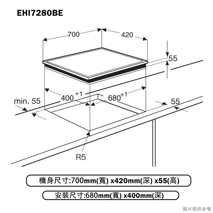 【伊萊克斯】嵌入式兩口感應爐